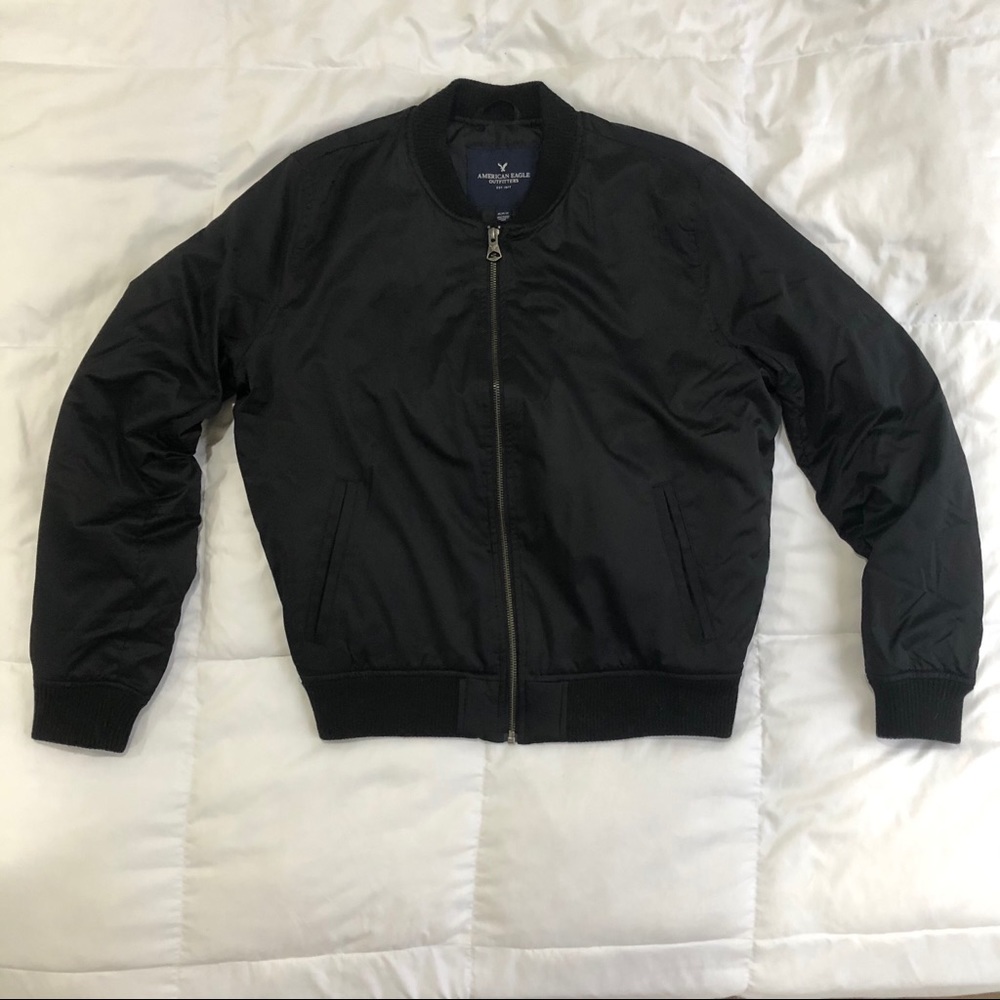 American Eagle black bomber jacket